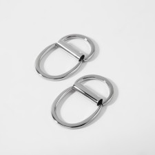 The half -ring for bags is double, d = 20 mm, thickness - 1 mm, 2 pcs, silver color
