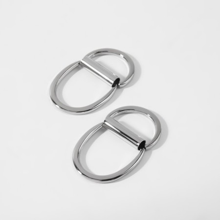 The half -ring for bags is double, d = 20 mm, thickness - 1 mm, 2 pcs, silver color
