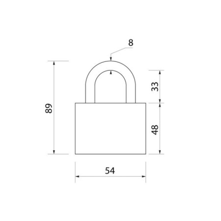 The castle is hinged, 55 mm, copper cylinder, moisture -proof, short handle, 3 keys mix-6