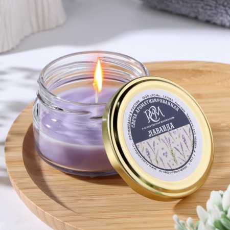 Candle in a bank flavored "lavender" 50g, combustion time 13h-1