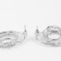 Earrings with rhinestones "Bloom" triple circle, white in silver