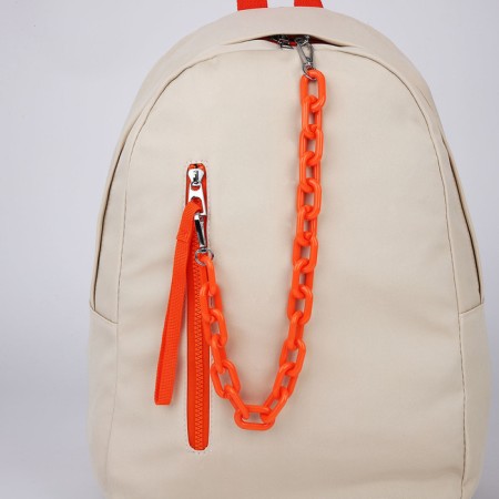 School textile school with pocket, beige color, 45x30x15 cm-6