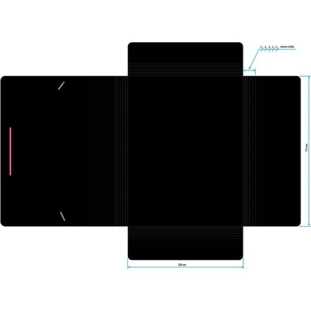 A4, 500 μm elastic band, calligrata, root of 15 mm, black, mix (neon colored elastic bands)-5