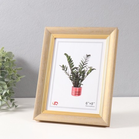 Photo frame plastic 15x20 cm "Gabriel" Golden with a gold stripe 2.2x19x24 cm-1