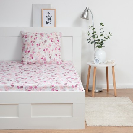 The set is economy and I “Eucalypt”: sheet 145x214 cm, pillowcase 70x70 cm, calico, 100% cotton-2