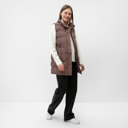 Warmed female vest, brown color, size 44-1