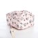 School backpack of textiles on a zipper, 3 pockets, beige/pink color