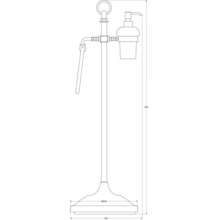 A stand with two accessories for a toilet with a bidet 80 CM, porcelain; Antique copper, 3SC-1