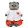 Soft toy "Basik", in a quilted jacket and overalls, 22 cm