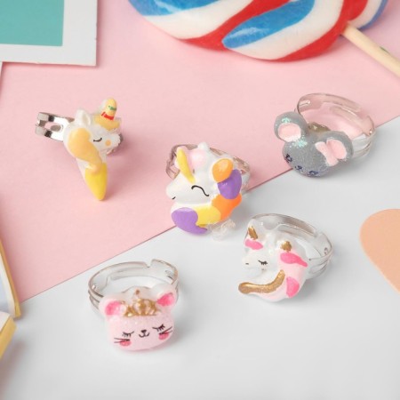 A set of children's rings "Fingers" Magic, 5 pcs., Mix form, color, dimensionless-3