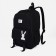 School backpack from textiles, 3 pockets, black color