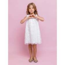 Dress for girls, height 122 cm, white color