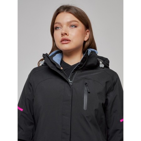 Ski jacket female, size 46, black color-6