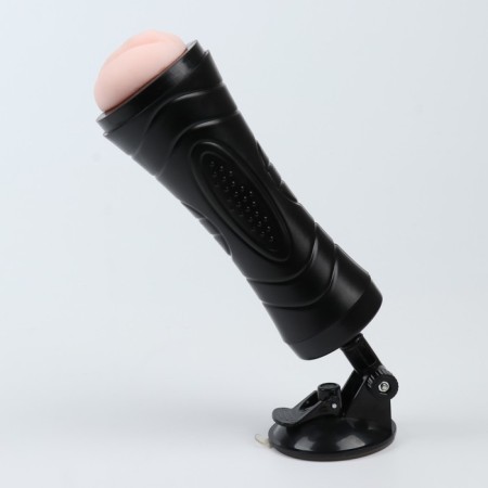 Masturbator with mounting on the wall at different angles, with vibration, black