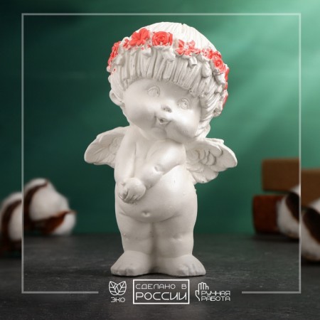 Figure "Angel in Wreath" Pearl, 14x9x6cm