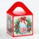 New Year. Gift box New Year's cube is large "spruce wreath" 12 x 12 x 12 cm.