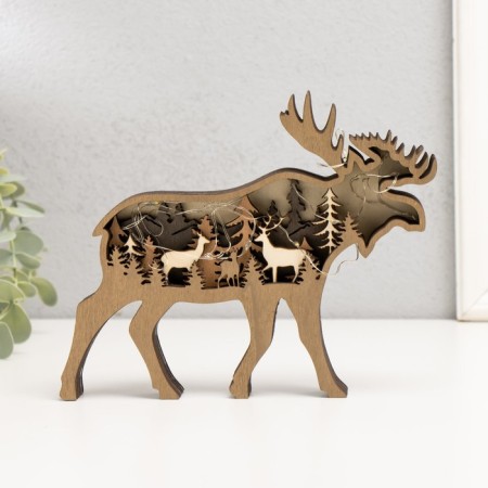 Souvenir tree Light "Elk" 18x14 cm-1