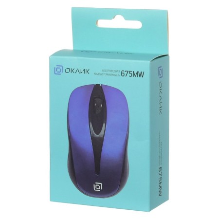 Mouse call 675MW Black/Blue optical (1200DPI) Wireless USB for laptop (3but)-8