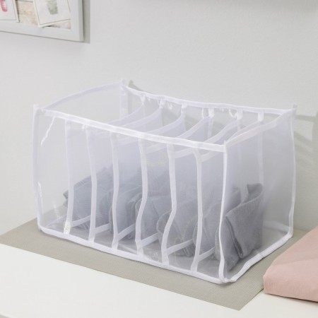 Organizer for storage of laundry "Pollen", 7 departments, 36 × 25 × 19.5 cm color white-4