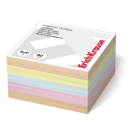 Block paper for Erichkrause gluing, 9 x 9 x 5 cm, 80 g/m2, 4 colors
