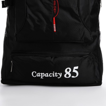 A backpack with a lightning with an increase, 55l, 5 external pockets, black color-5