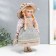 Collective ceramics doll "Irina in striped dress" 30 cm
