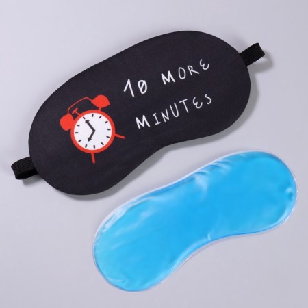 Mask for sleeping with gel liner "Morning", 19 × 10 cm, elastic band is single, black color-1