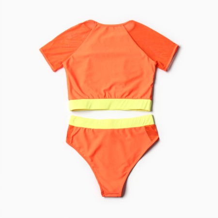 Separate Minaku swimsuit with closed shoulders, orange color, size 48-10