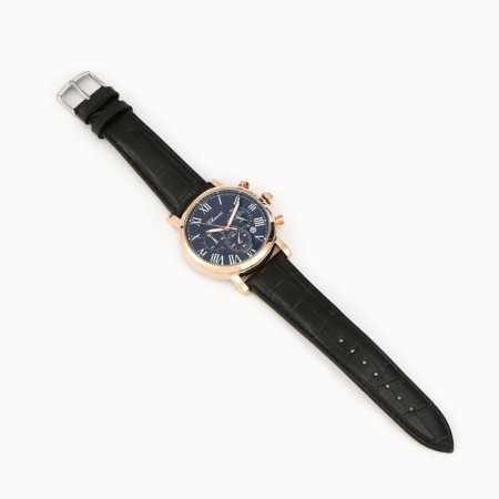 Men's watches, with a calendar, chronograph, D-4.4 cm, L-24 cm strap, black-3