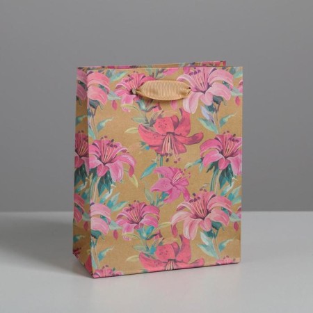 Package Gift Crafts Vertical, packaging, "Flowers", S 12 x 15 x 5.5 cm