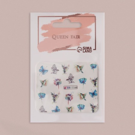 Slider - Watercolor nail design, packing 6 pcs, multi -colored-1