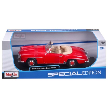 MASTO DIE-CAST 1955 Mercedes-Benz 190sl, opening doors, 1:18, red color-10