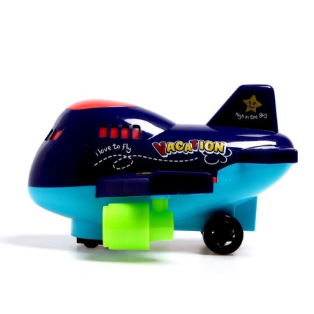 Liner aircraft, works on batteries, light and sound effects, blue color-1
