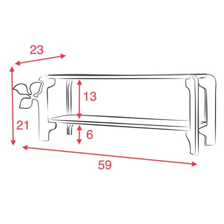 Bucker “Flora” flower shelf 21x59x23 cm, unpainted (for decoration)-4