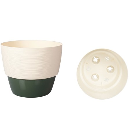 Plastic pot Live-In-Green with the Valencia tab, D = 17.5 cm, 2.5 l, beige color, nephritis-1