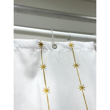 Bath curtains with Joy Home Rings "Golden Lines", 180x200 cm-1