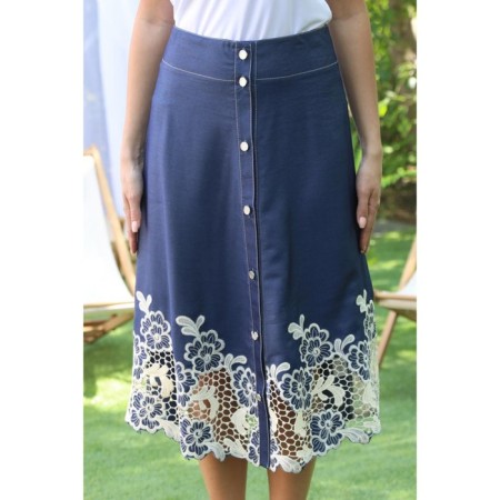 Female skirt, size 44, blue color-4