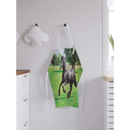 Apron kitchen with a photo print "Horse on a walk", adjustable, size OS-1