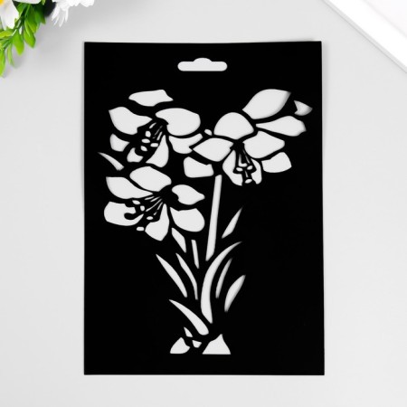 Plastic stencil "Bouquet" 14.5x20cm