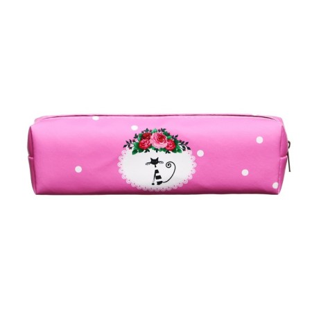 School "cat", on a zipper, pink-2