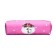 School "cat", on a zipper, pink