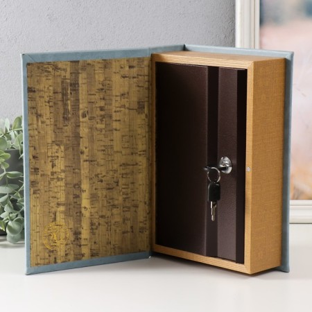 Safe-book wood to the leatherette "Plant pattern" 27x18x7 cm-2