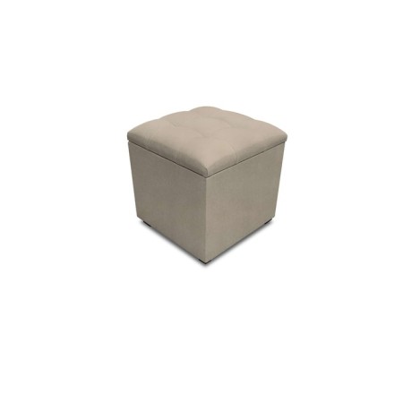 Puff with a lid and weighting, 400 × 400 × 420 mm, eco -leather, Marvel Cream color