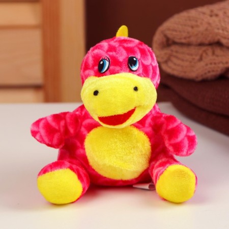 Soft toy "Dragosh", with yellow inserts, 12 cm, pink color-2