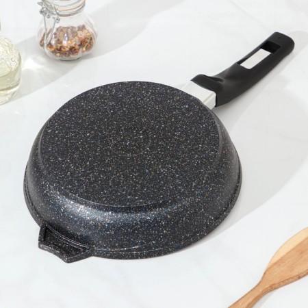 Granite Star pan, d = 20 cm, plastic handle, anti -stick coating, black color-2