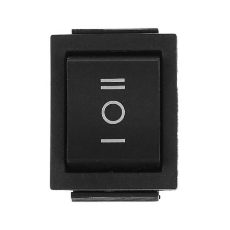 Button - switch, three -position, 250 watts, 15 a, 6 s, black with neutral-2