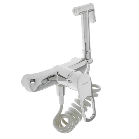 Accoona a3117 bidet, with hygienic shower, wall -up, brass, chrome