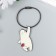 Trick Metal on the cable "White Bear with Print" Emal 5.6x3.2 cm