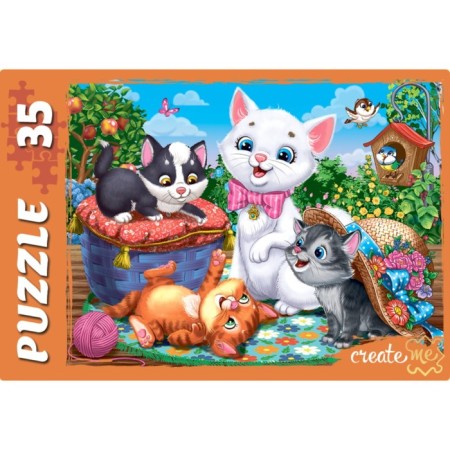 Puzzle "Funny cats", 35 elements, mix-1