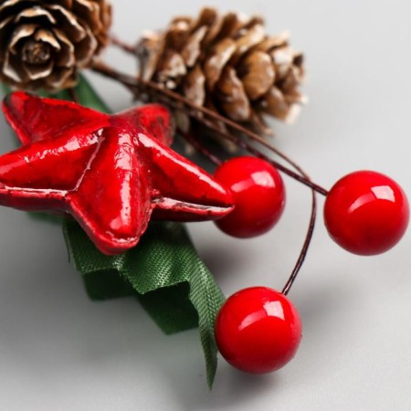 Decor for creativity "A twig with cones and berries" 16.5 cm-2